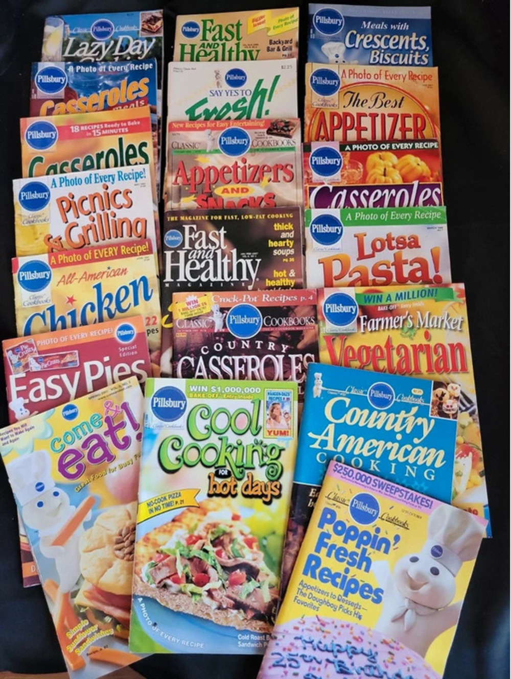 Lot of 20 Collectible Pillsbury Recipe Books Cookbooks